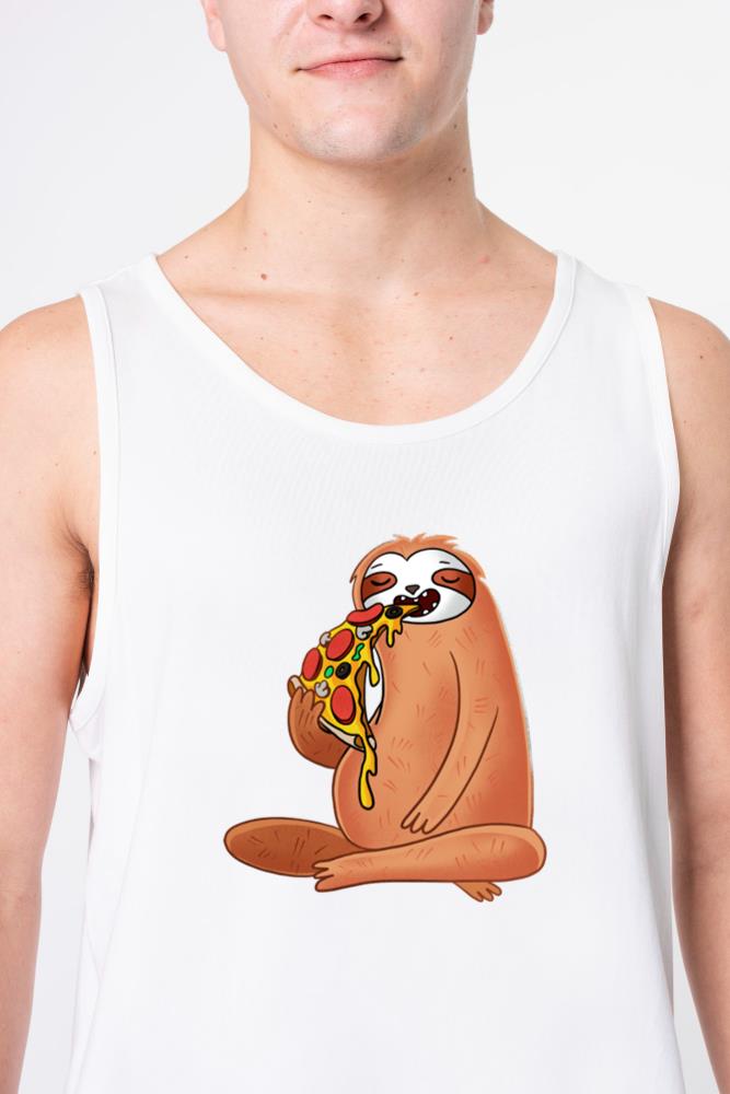 Sloth Eating Pizza 1 - Unisex Tank Top
