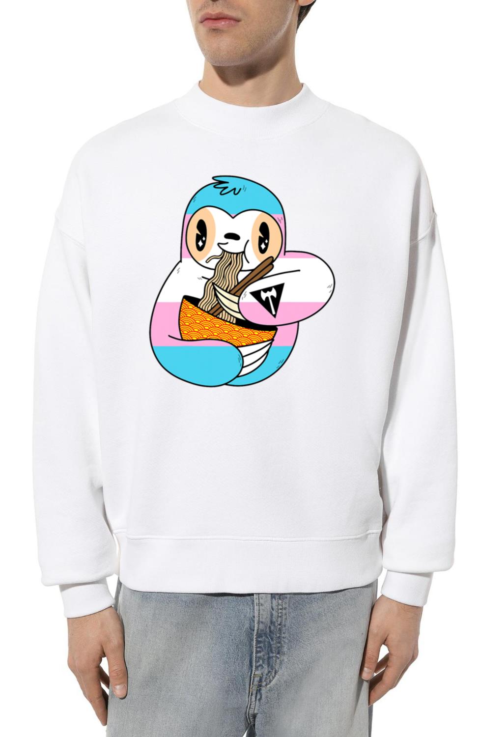 Sloth Eating Ramen LGBT Q Transgender Pride - Unisex Sweatshirt