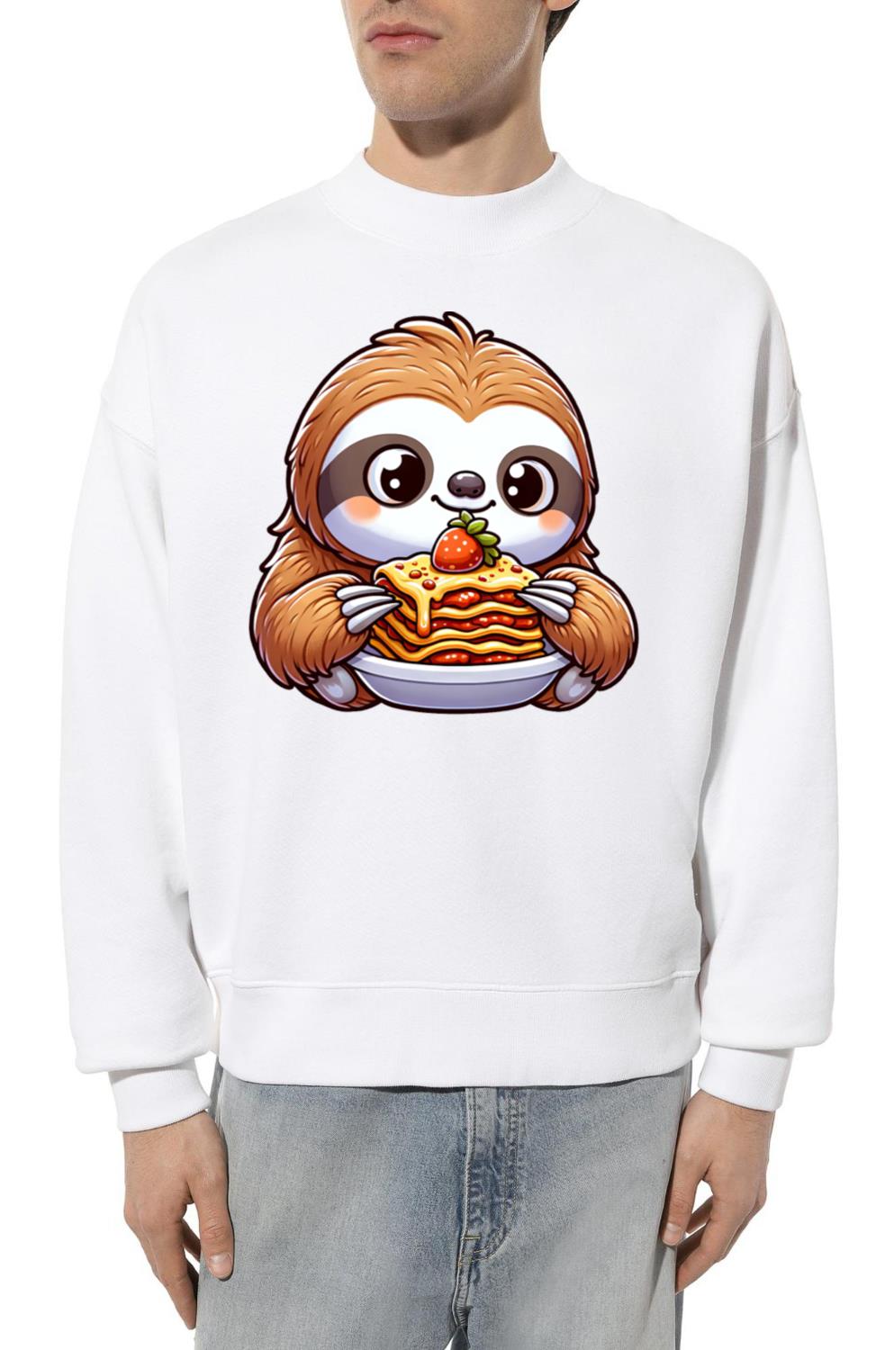 Sloth Enjoys Italian Lasagna - Unisex Sweatshirt
