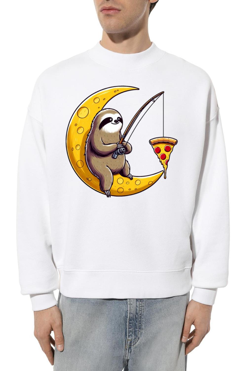 Sloth fisherman moon pizza space - Unisex Sweatshirt