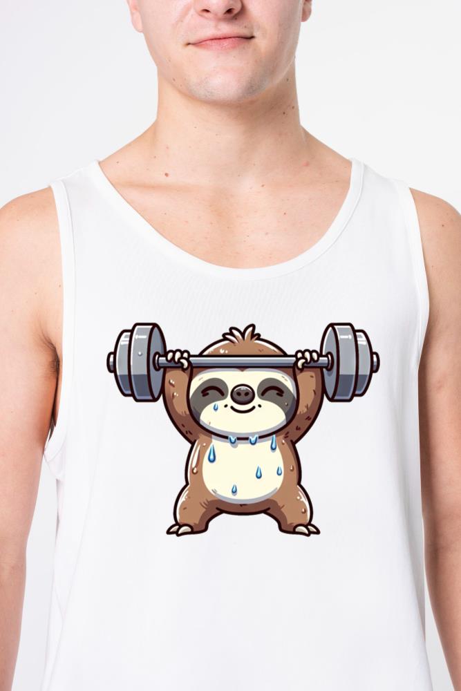 Sloth Fitness Dumbbell Workout - Unisex Tank Top