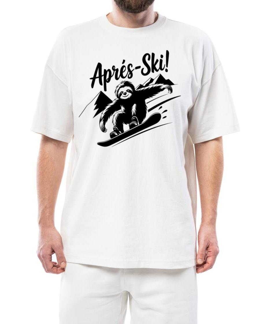 Sloth Funny Animal Snowboard Après-Ski_2 - Unisex Standard T-Shirt