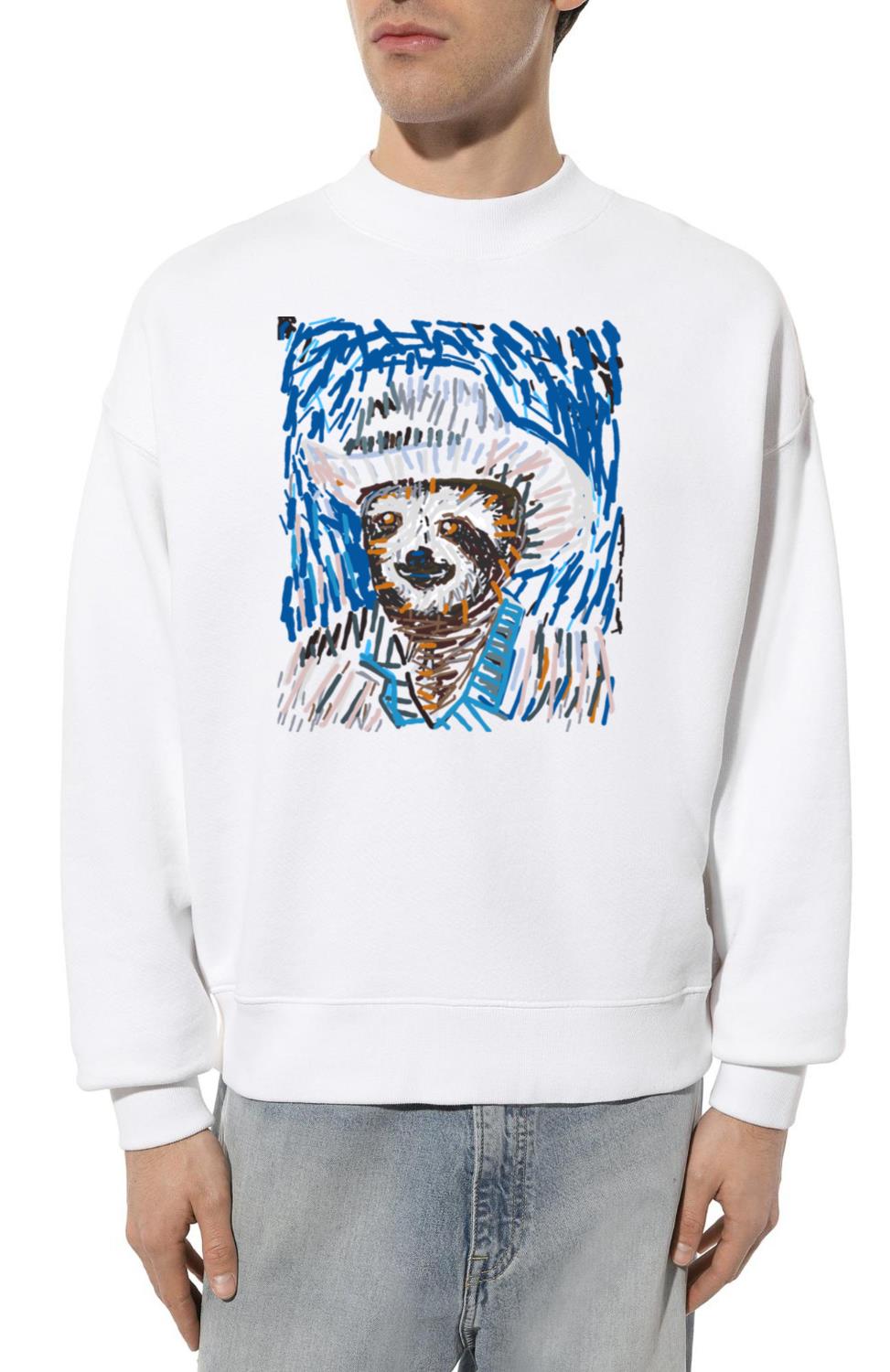 sloth gogh with hat art lover gift idea artist va - Unisex Sweatshirt