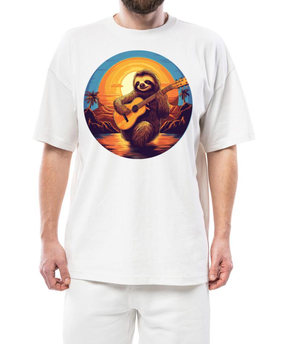 Sloth Guitarist - Sunset - Unisex Standard T-Shirt