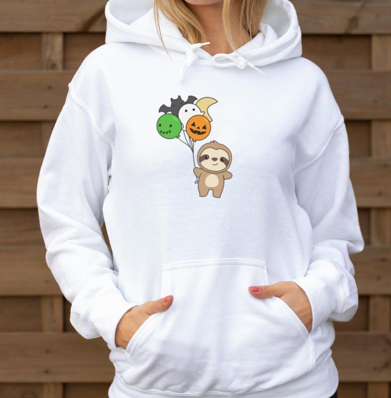 Sloth Halloween Balloons Kids Cute Animals - Unisex Hoodie