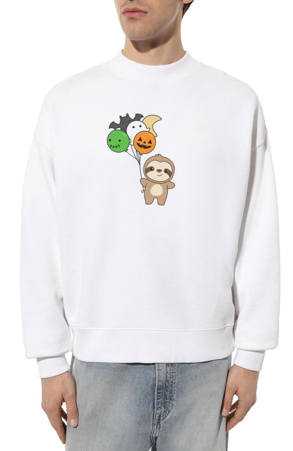 Sloth Halloween Balloons Kids Cute Animals - Unisex Sweatshirt