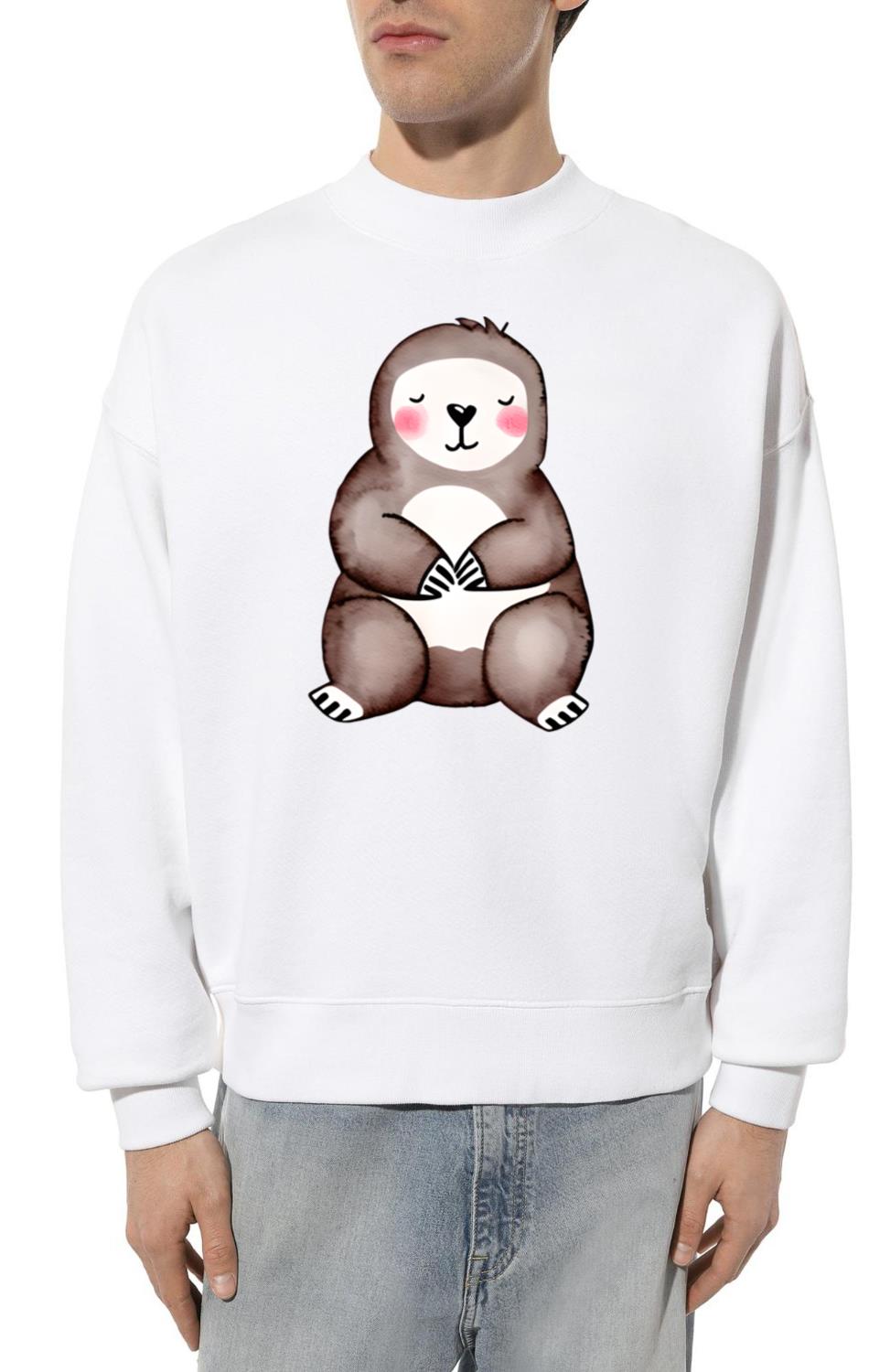 Sloth Happy Peaceful Contented Design - Unisex Sweatshirt