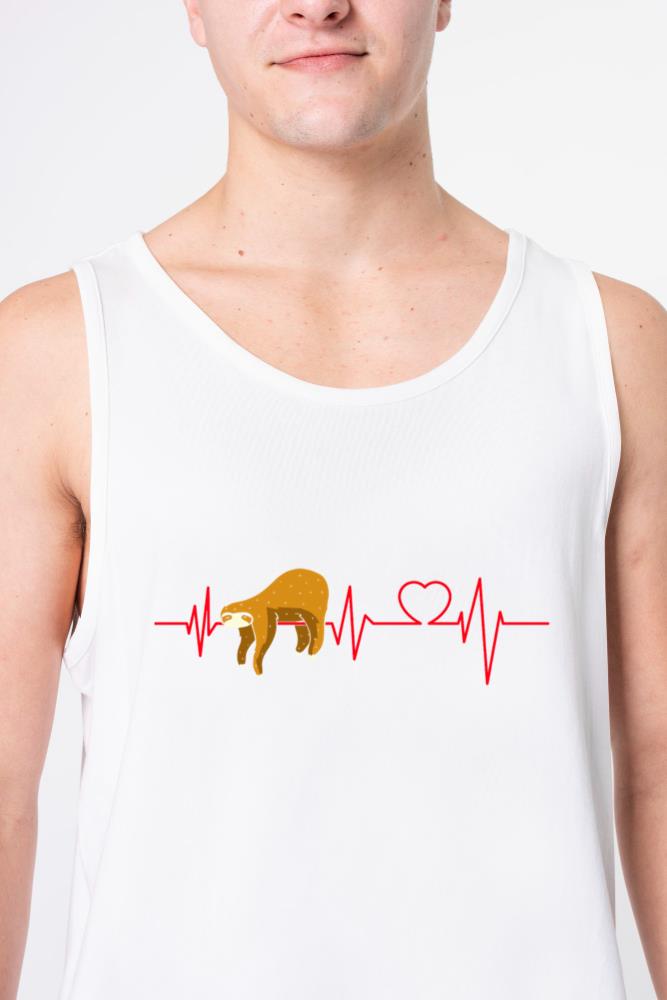 Sloth Heart Heartbeats Sloth Lover - Unisex Tank Top