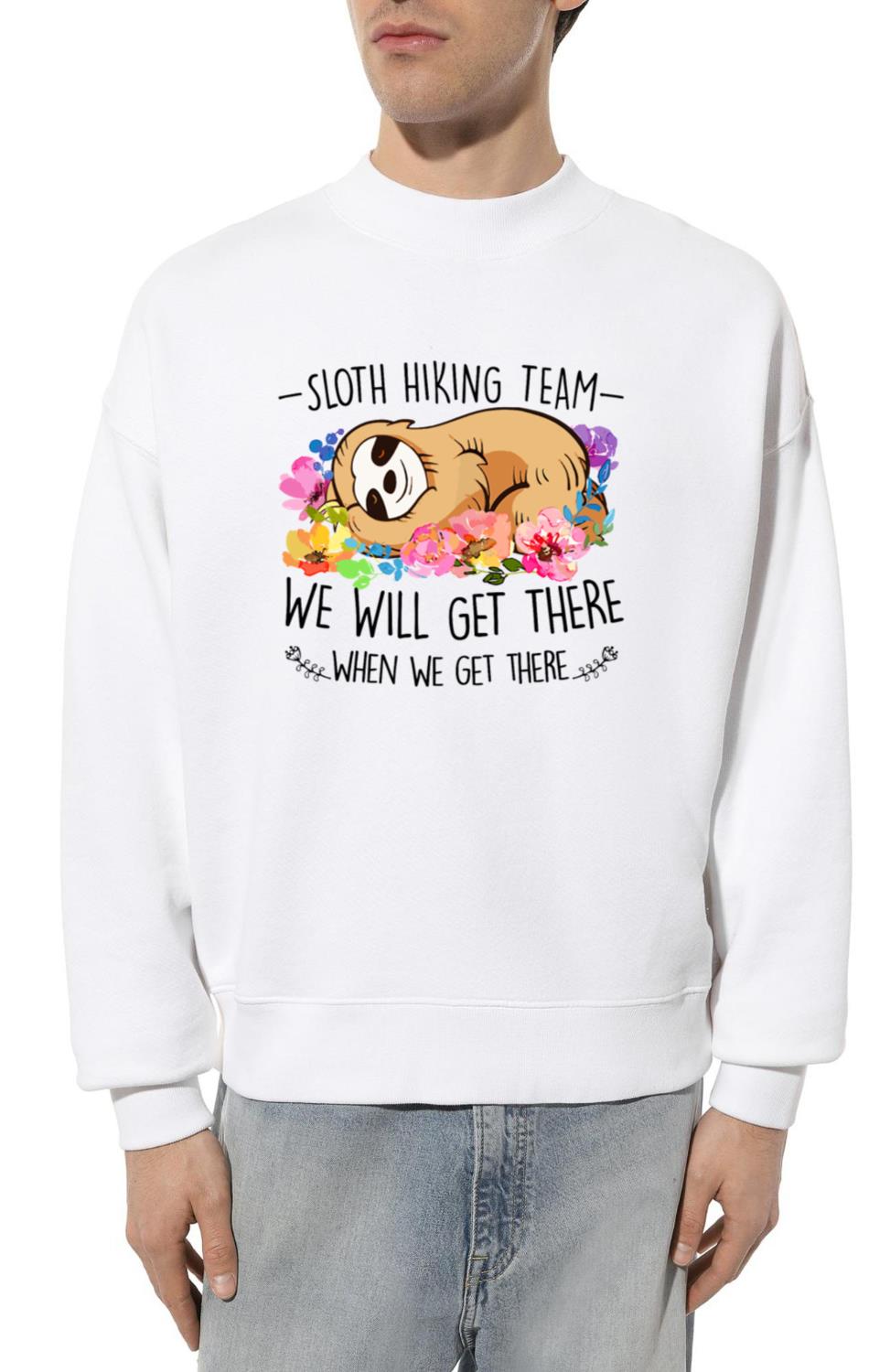 Sloth hiking team mothers day Funny flower women - Unisex Sweatshirt
