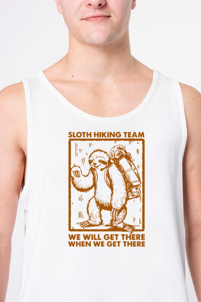 Sloth Hiking Team quotes - Unisex Tank Top