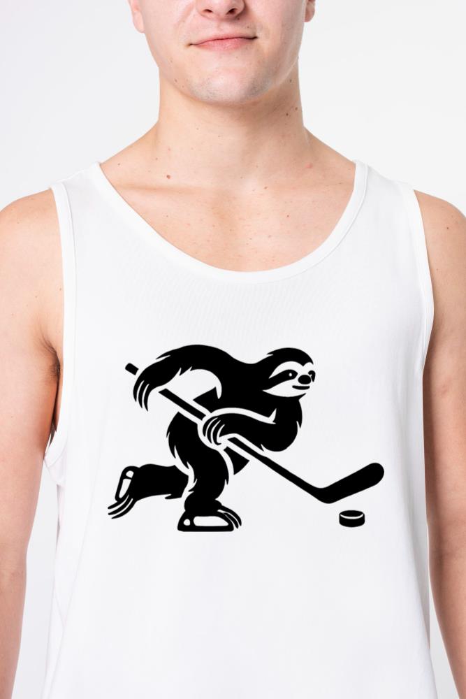 Sloth hockey player hockey club hockey silhouette - Unisex Tank Top