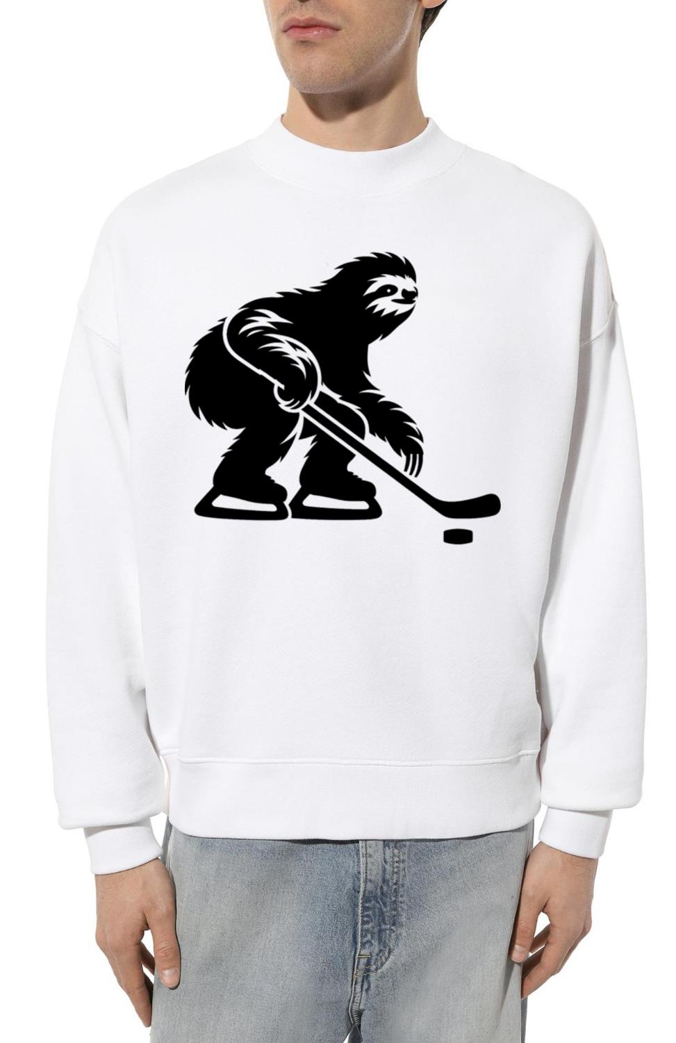 Sloth hockey player hockey silhouette minimalist - Unisex Sweatshirt