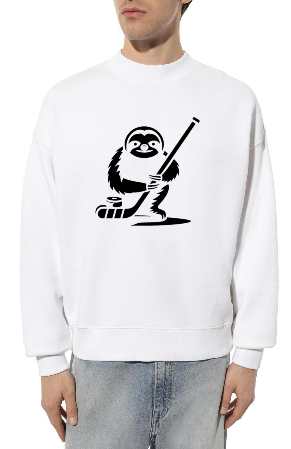 Sloth Hockey Player Silhouette - Unisex Sweatshirt