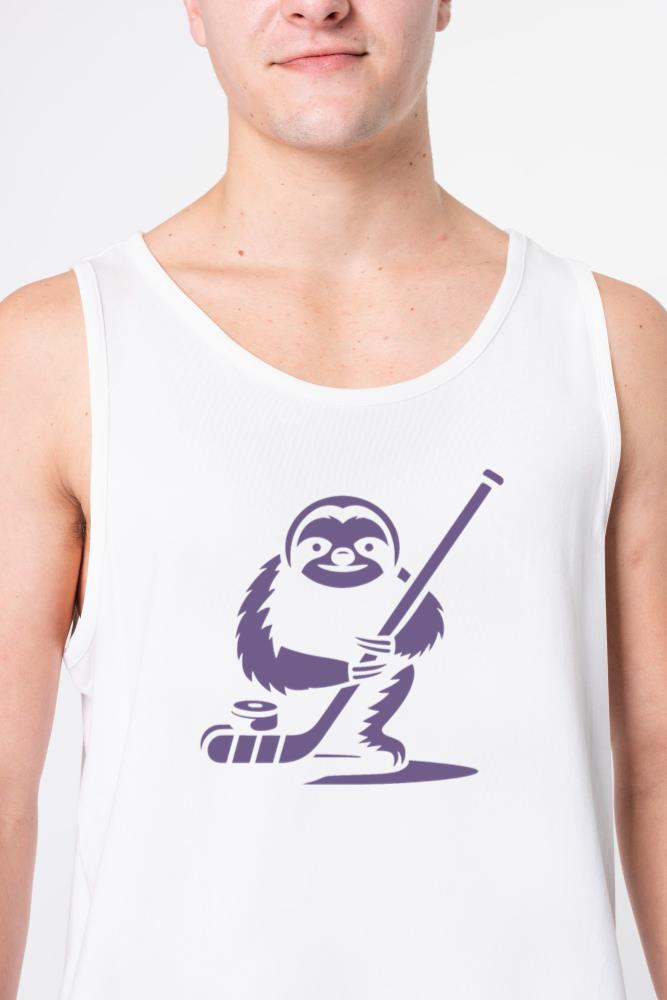 Sloth Hockey Player Silhouette_1 - Unisex Tank Top