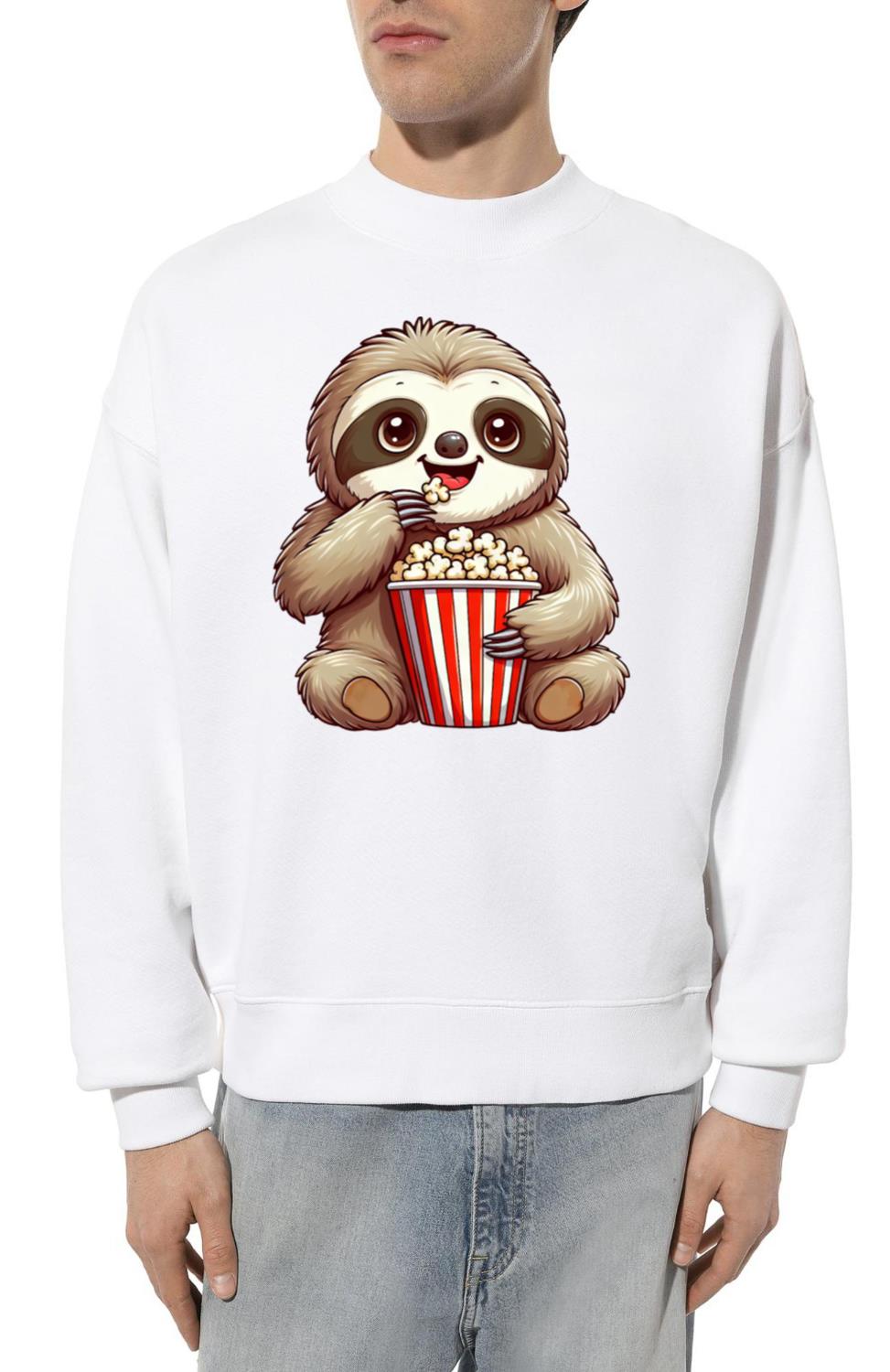 Sloth in Carnival Costume, Cinema Popcorn - Unisex Sweatshirt
