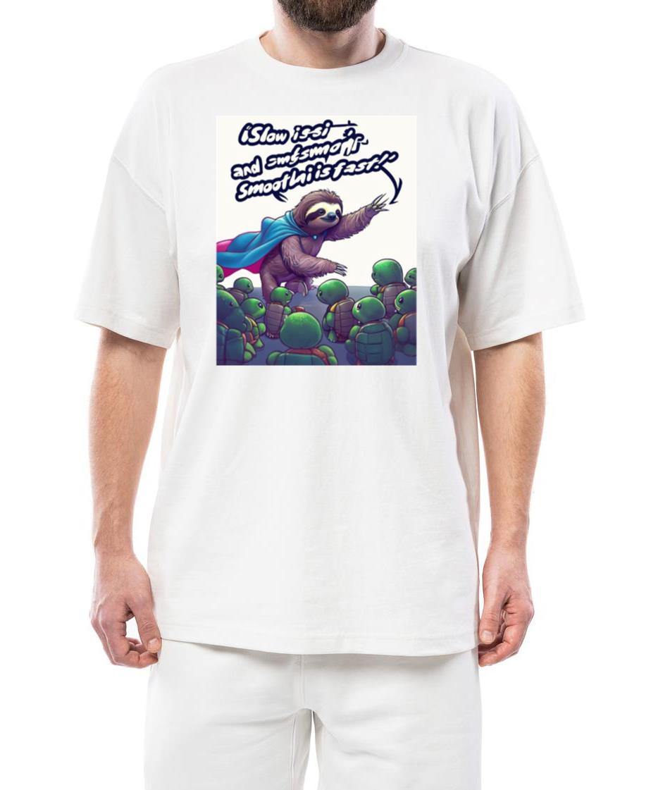 Sloth In Superhero Cape Inspires Turtles Agains - Unisex Standard T-Shirt