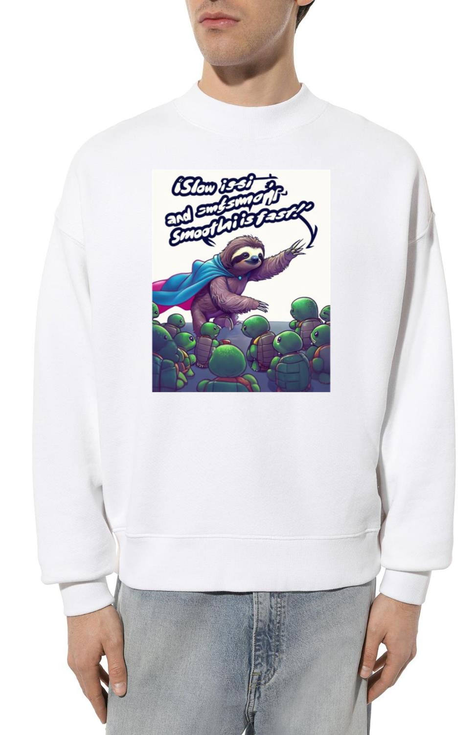 Sloth In Superhero Cape Inspires Turtles Agains - Unisex Sweatshirt