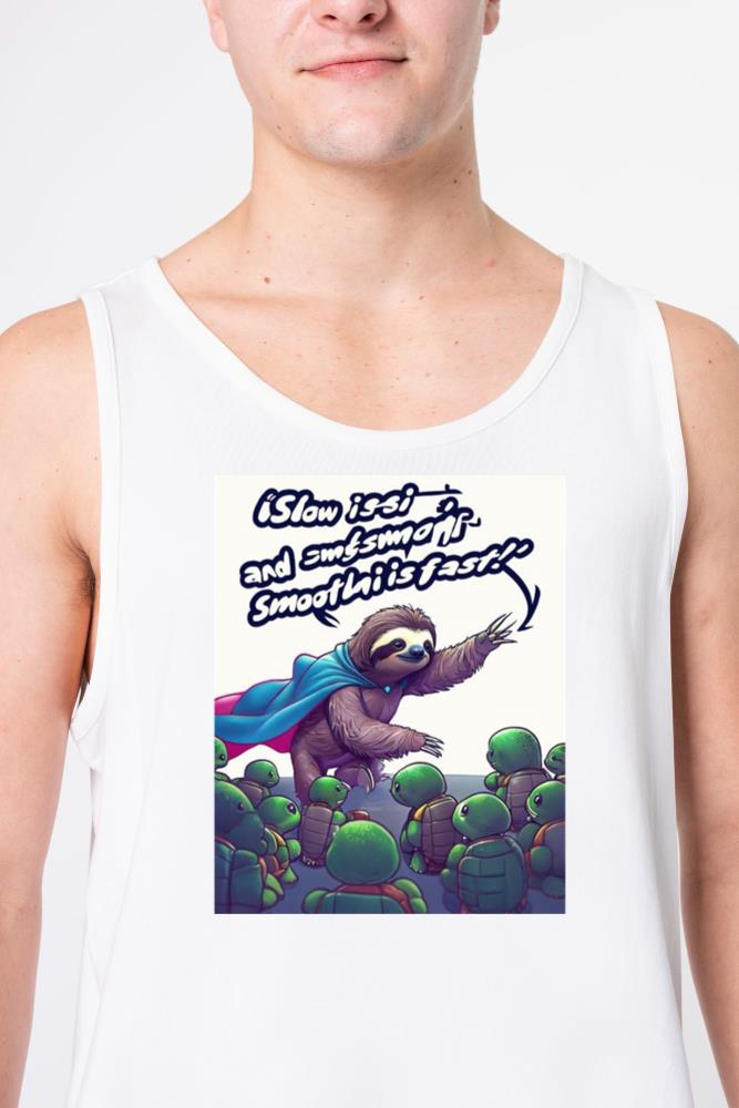 Sloth In Superhero Cape Inspires Turtles Agains - Unisex Tank Top