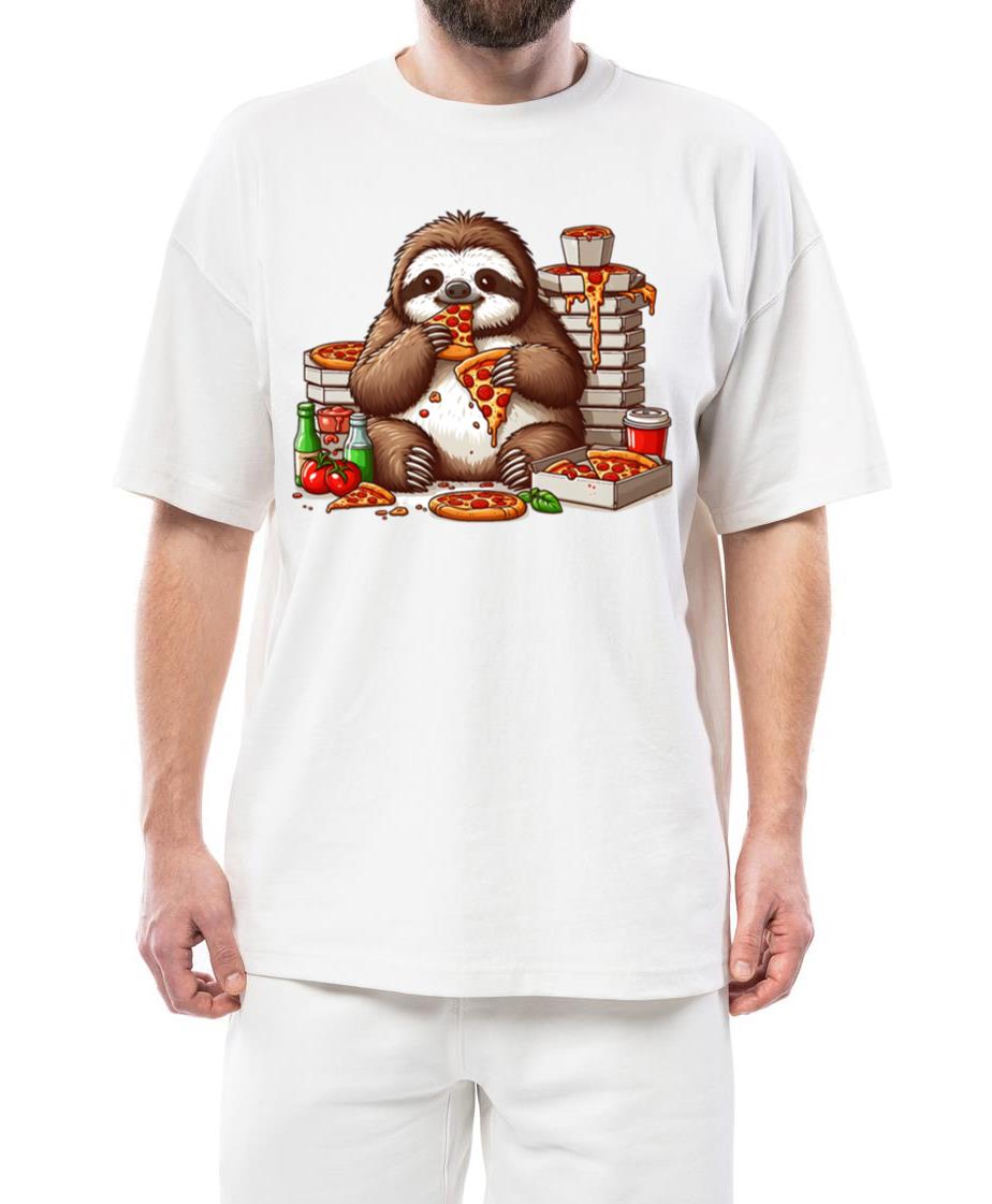 Sloth Indulgence_ Pizza Paradise_1 - Unisex Standard T-Shirt
