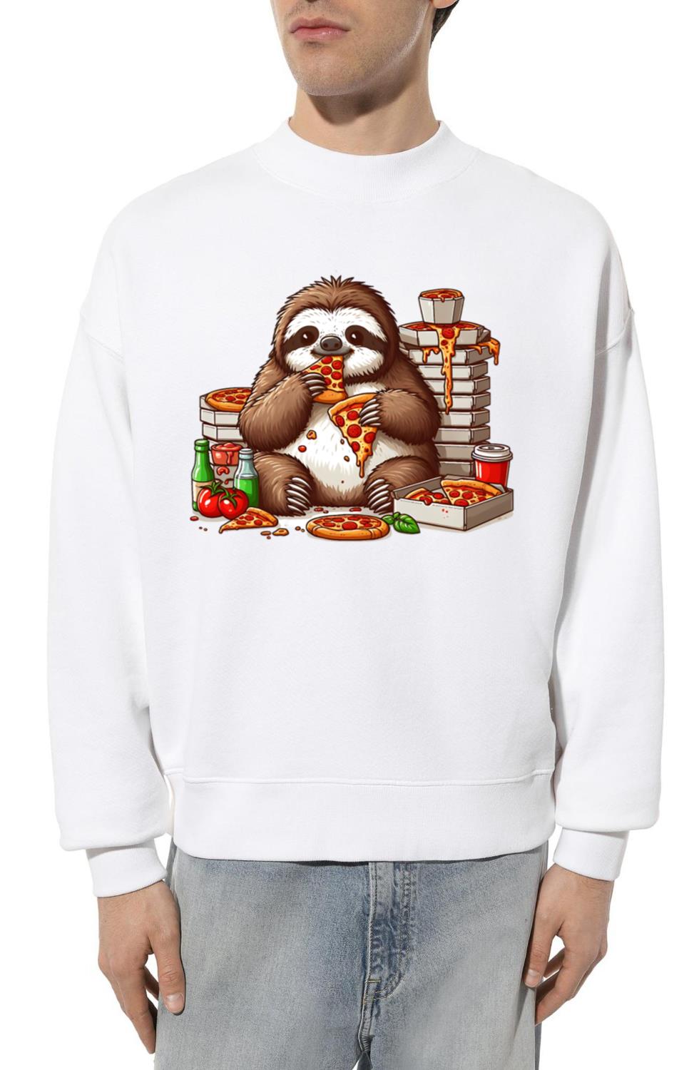 Sloth Indulgence_ Pizza Paradise_1 - Unisex Sweatshirt