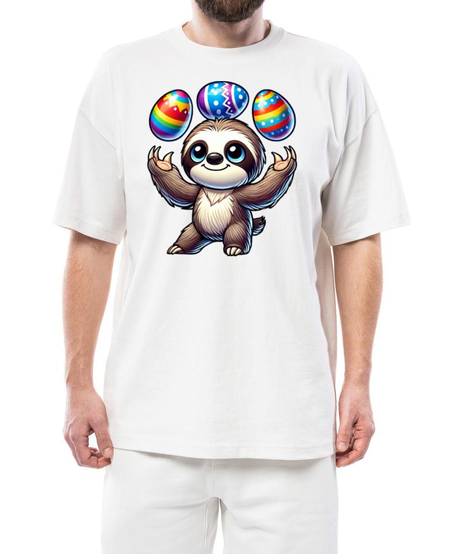 Sloth juggling colorful Easter eggs funny - Unisex Standard T-Shirt
