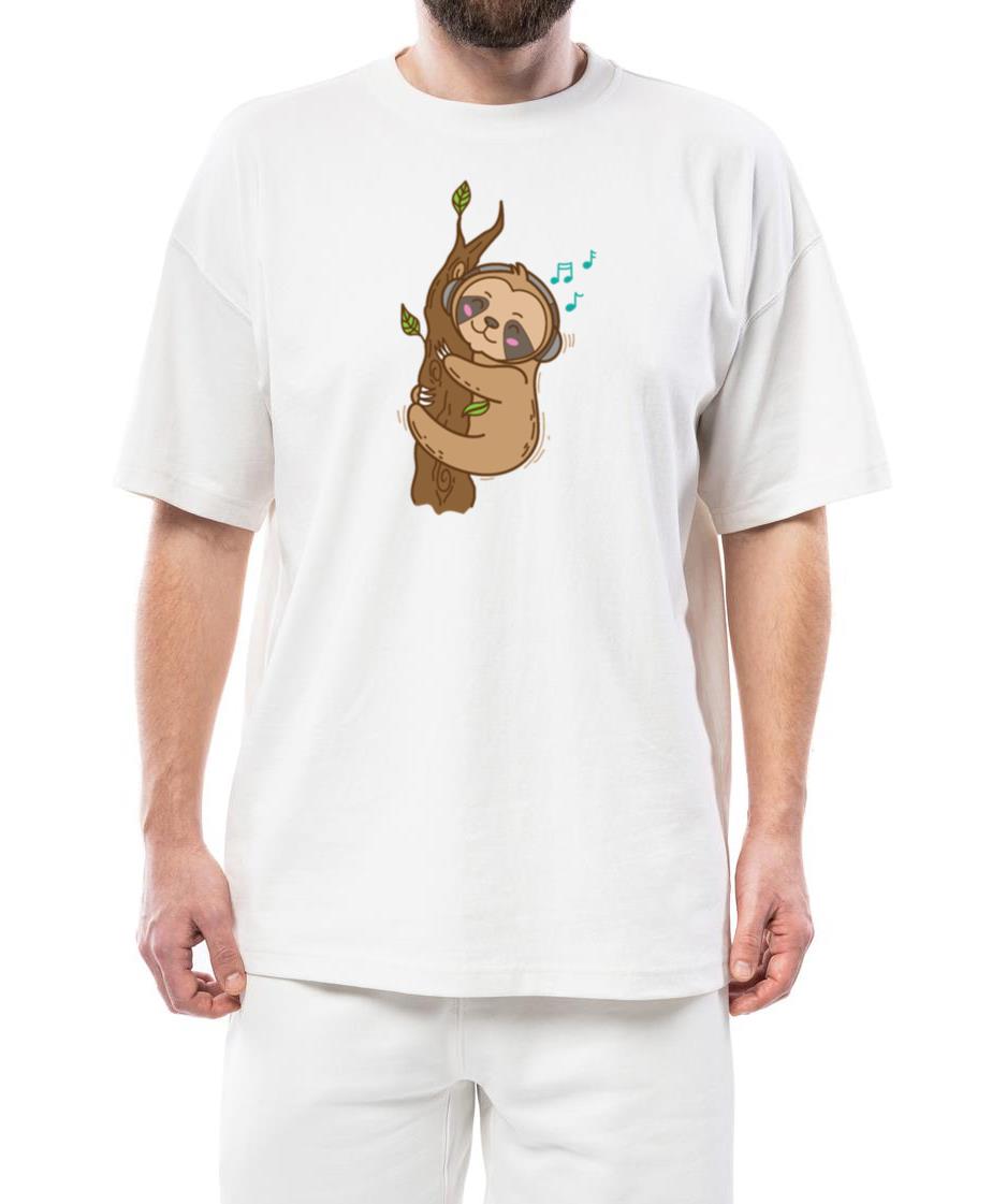 Sloth listening to Music at Tree lazy - Unisex Standard T-Shirt
