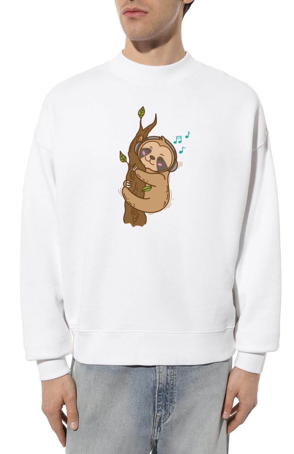 Sloth listening to Music at Tree lazy - Unisex Sweatshirt