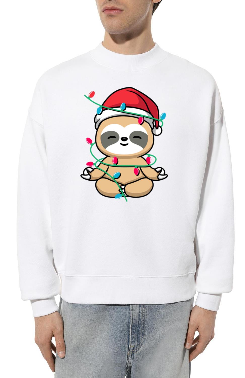Sloth Lover Gift Kawaii Santa Sloth Christmas - Unisex Sweatshirt
