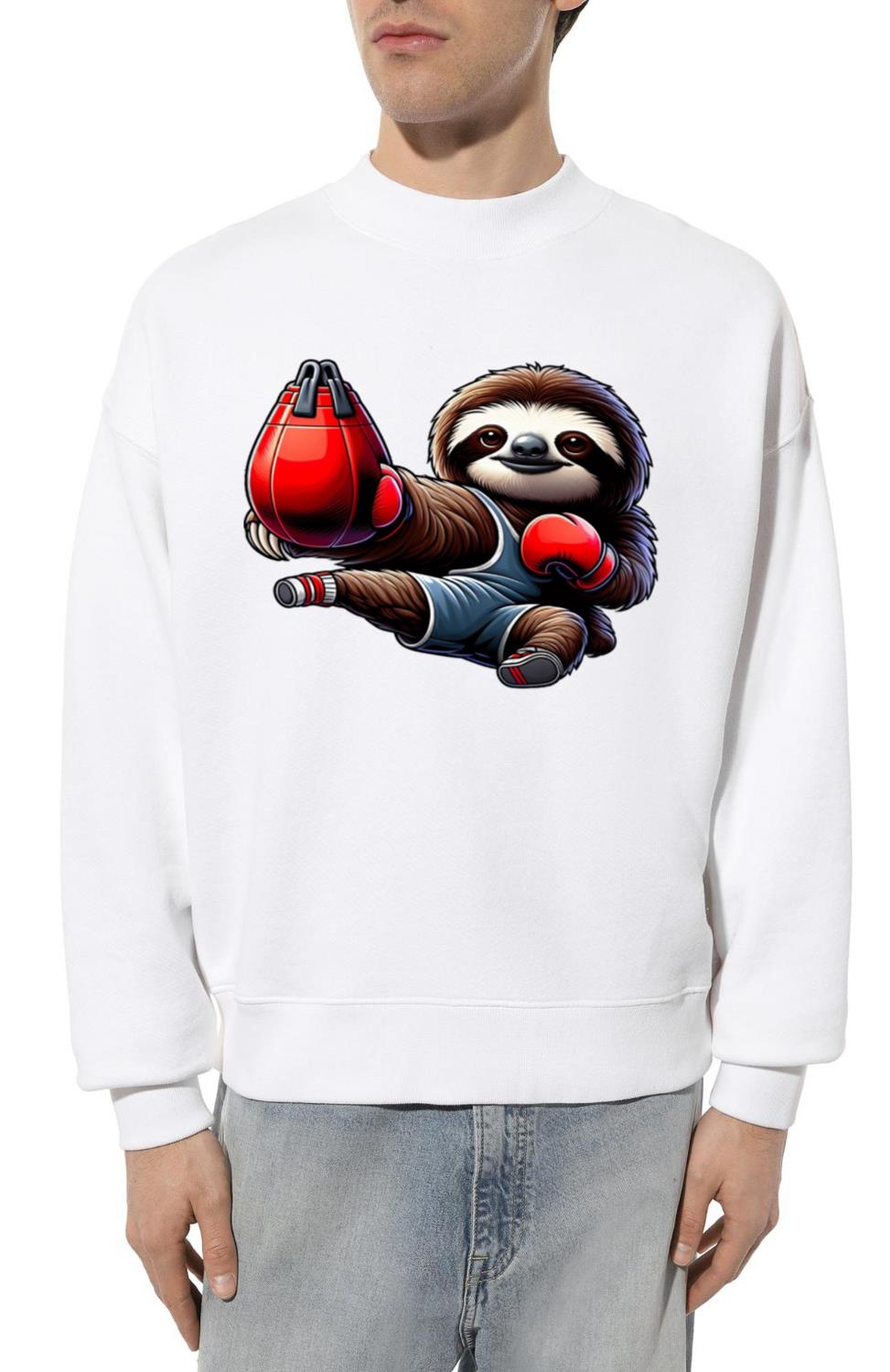 Sloth Playing Kickboxing Slow And Steady - Unisex Sweatshirt