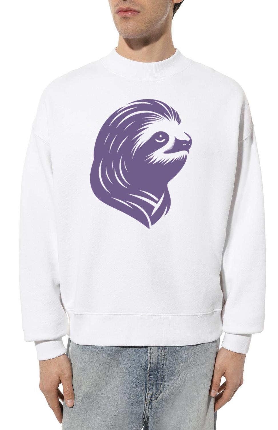 Sloth portrait silhouette face meditative - Unisex Sweatshirt