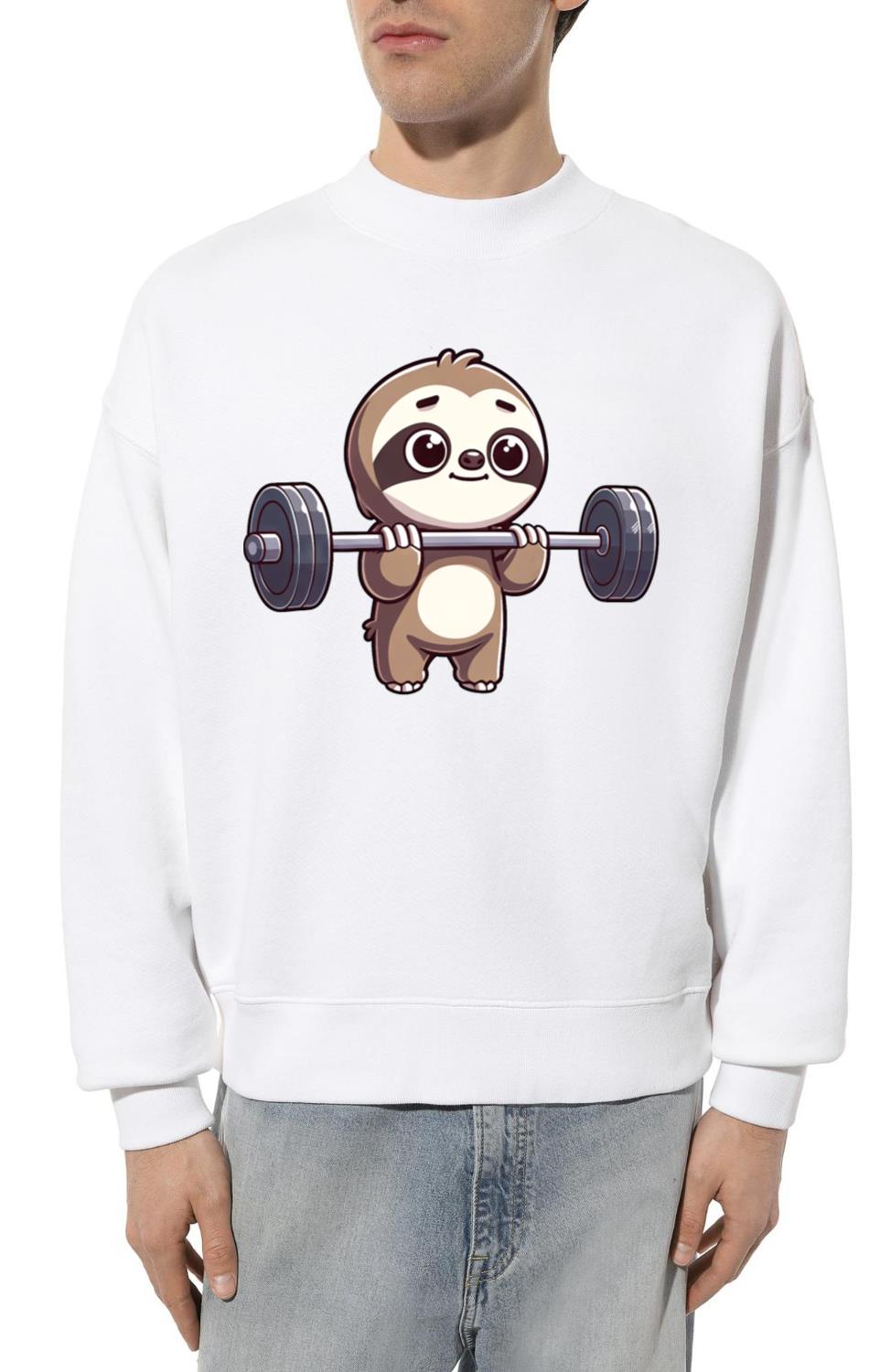 Sloth Power Training with Dumbbells - Unisex Sweatshirt
