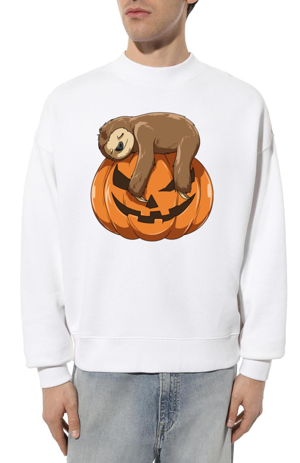 Sloth Pumpkin Halloween Sloth Themed Halloween - Unisex Sweatshirt