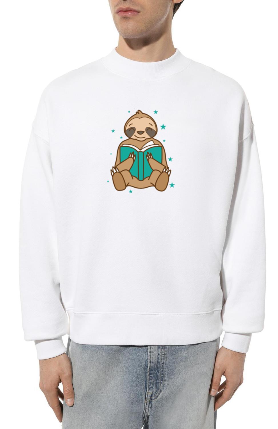 Sloth Reading Book Lazy Nature - Unisex Sweatshirt