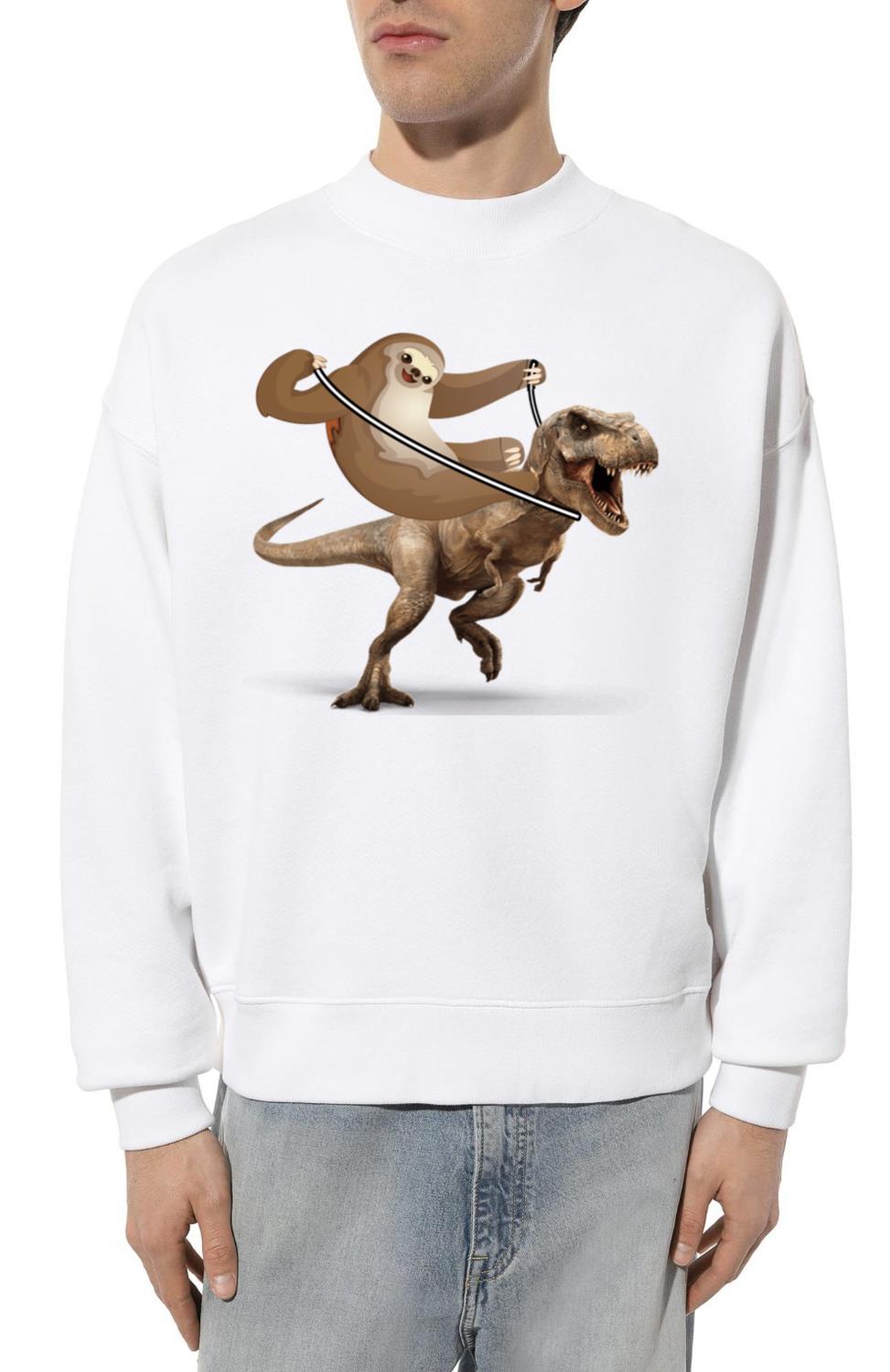 Sloth Riding Dinosaur - Unisex Sweatshirt