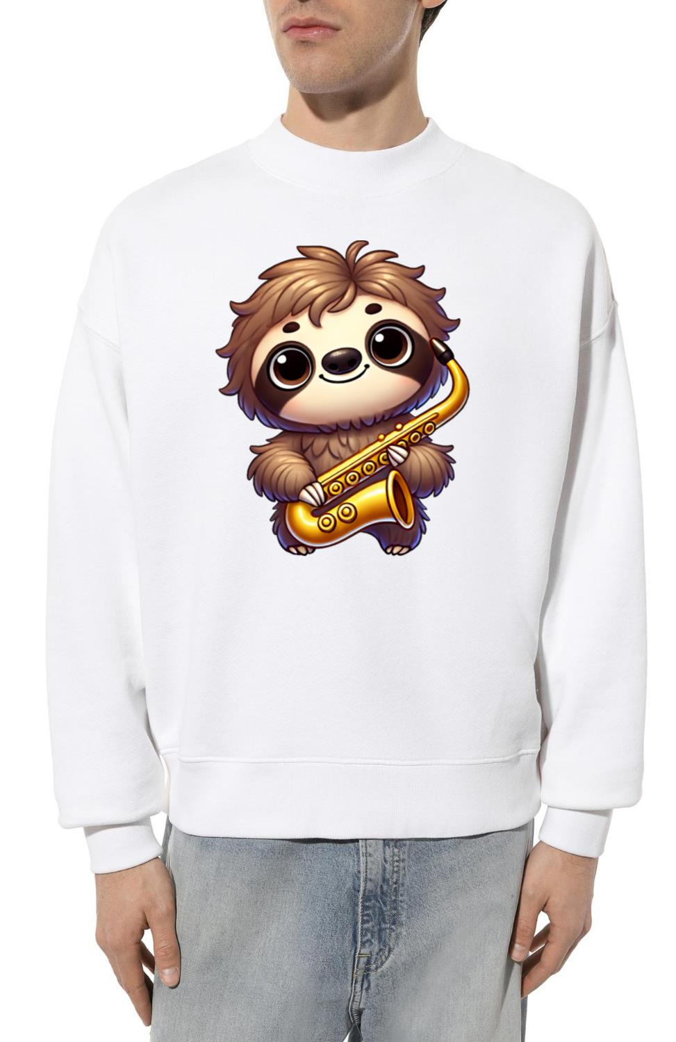 Sloth saxophone saxophonist jazz musician music - Unisex Sweatshirt