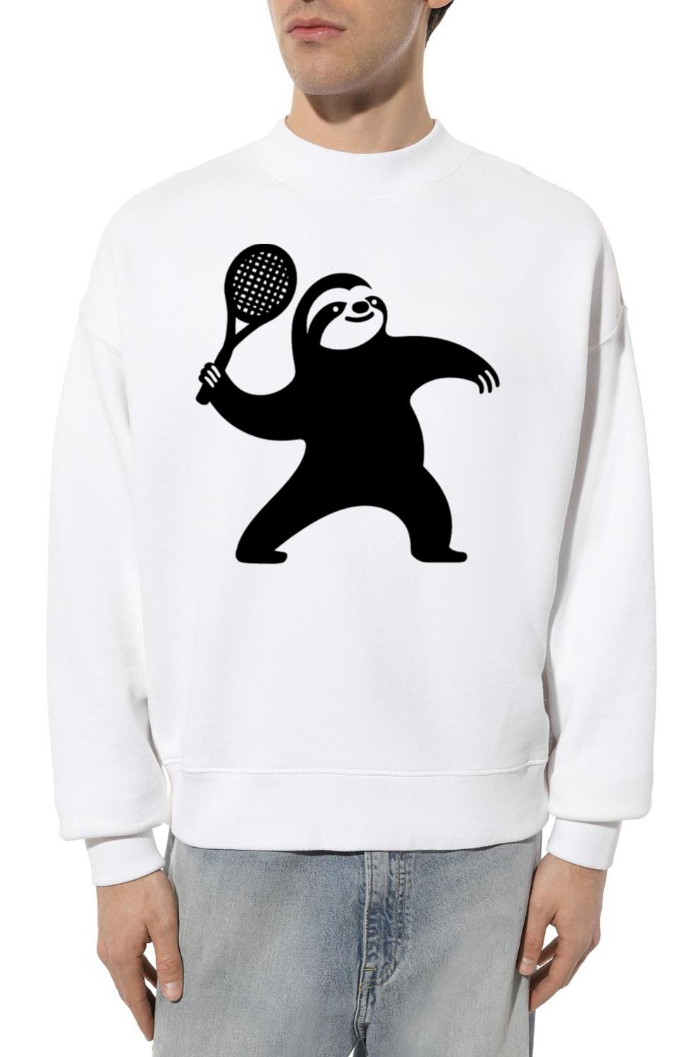 Sloth silhouette tennis serve minimalist_1 - Unisex Sweatshirt
