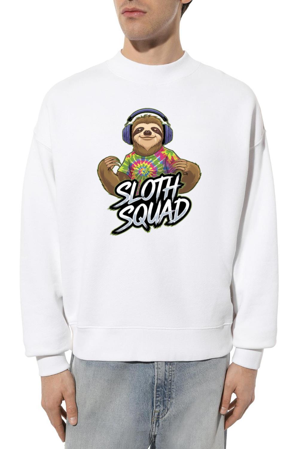 Sloth Squad Groovy Tie-Dye Vibes - Unisex Sweatshirt