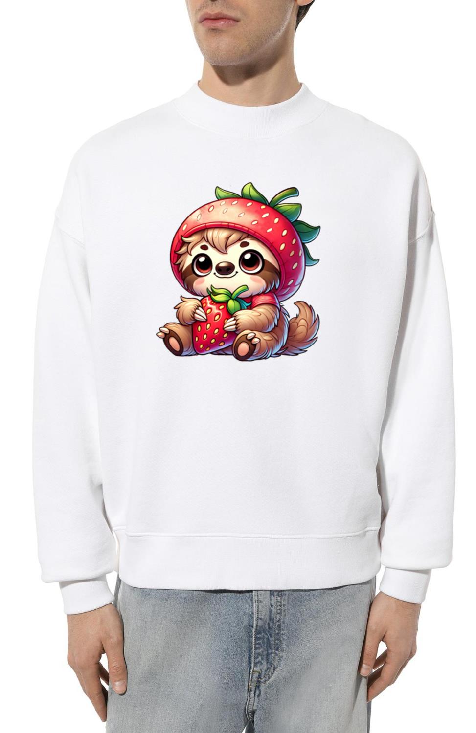 Sloth Strawberry Summer Fruit Design - Unisex Sweatshirt