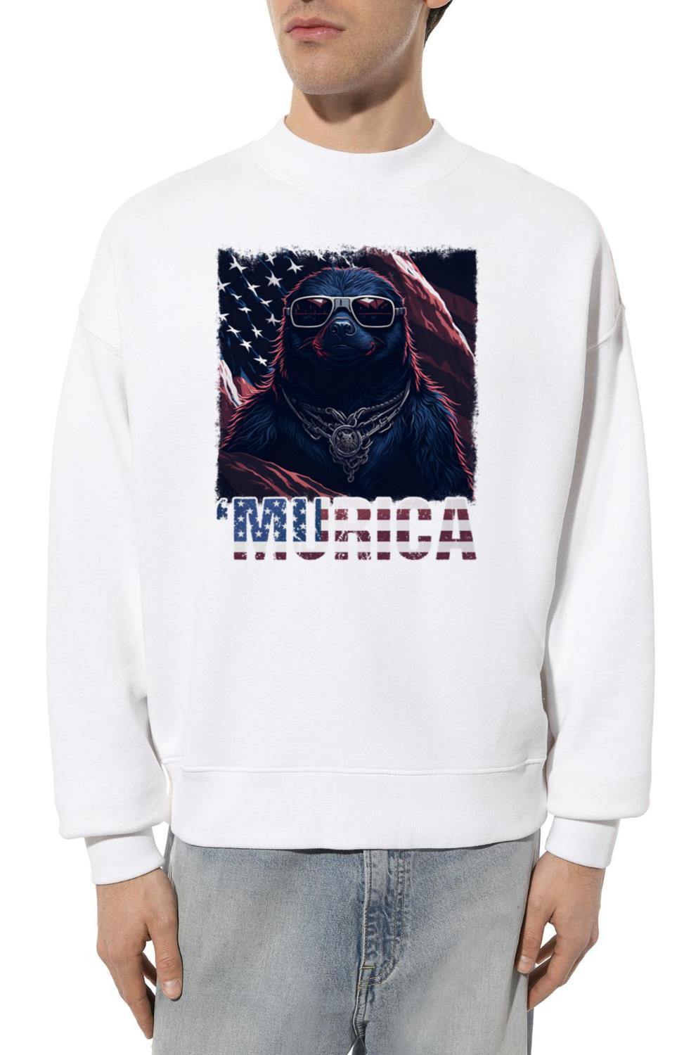 Sloth Sunglasses Murica America Gift - Unisex Sweatshirt