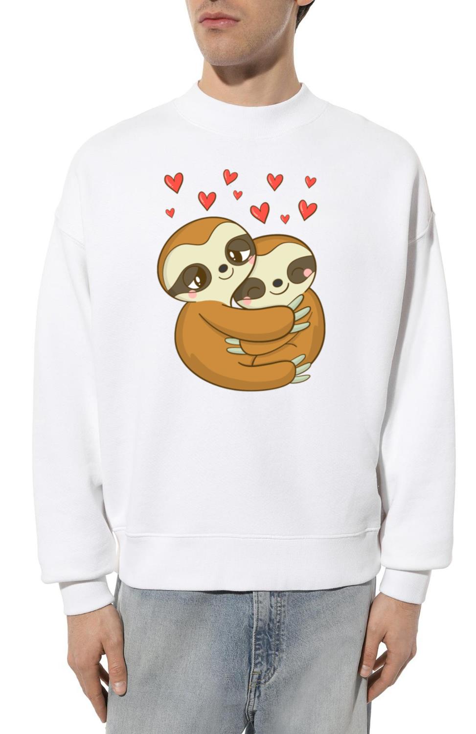 Sloth Valentine s Day Gift For Kids Girls Women - Unisex Sweatshirt