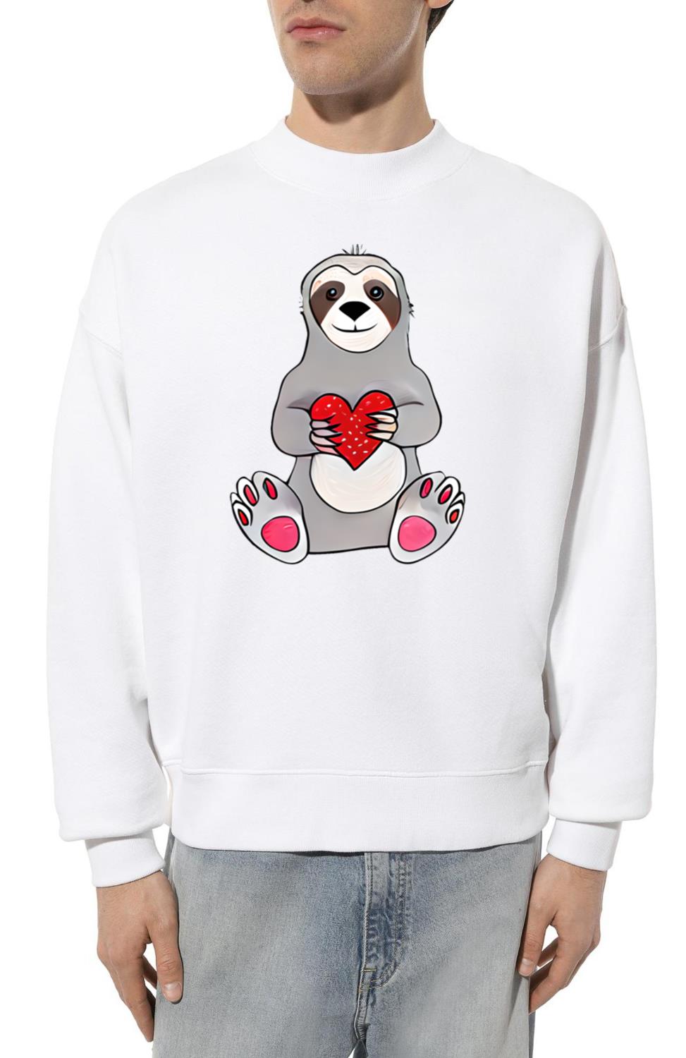 Sloth Valentine's Day Design_2 - Unisex Sweatshirt