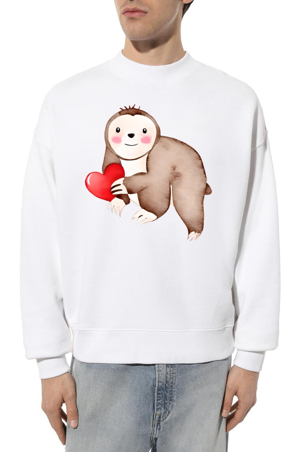 Sloth Valentine's Day Design_4 - Unisex Sweatshirt