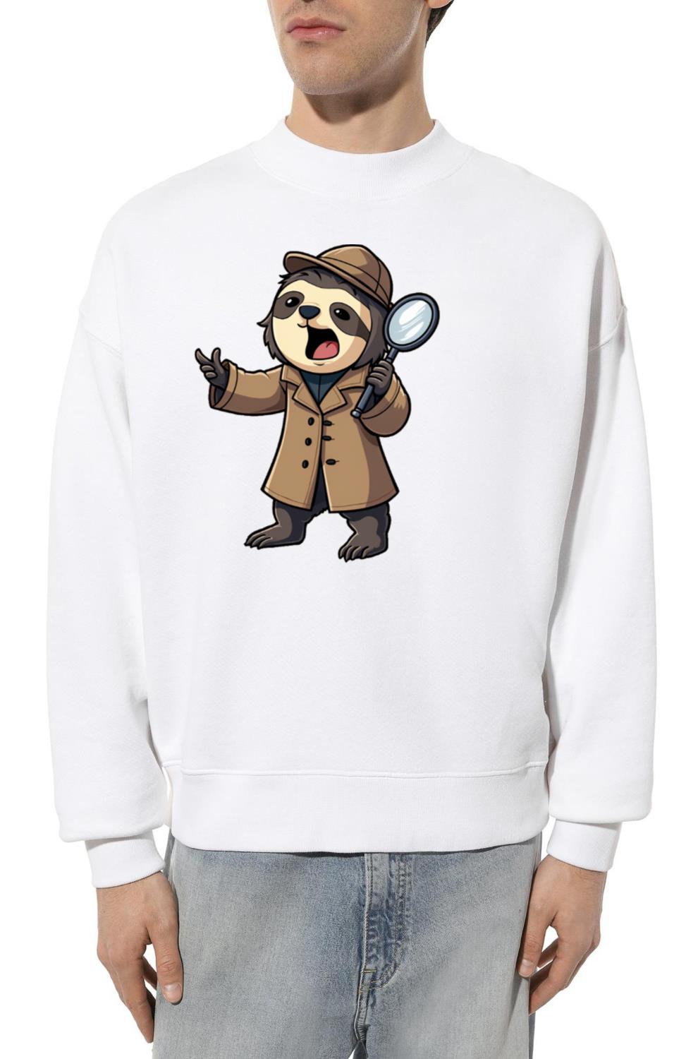 sloth wearing a detective outfit - Unisex Sweatshirt