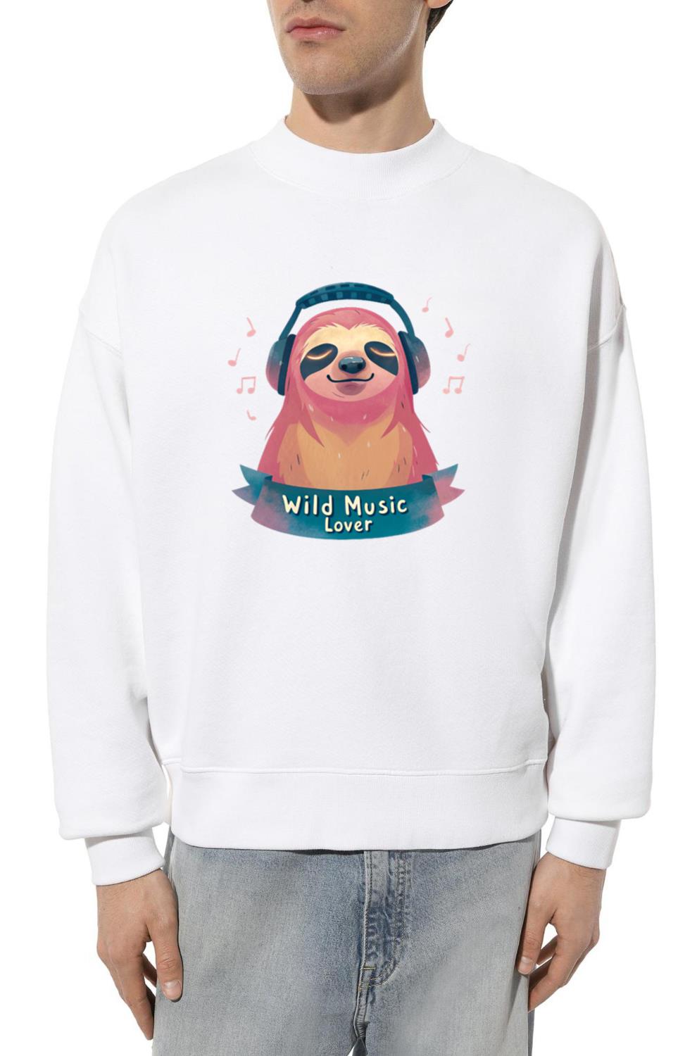 Sloth Wild Music Lover – Vibrant Melody Meets Jung - Unisex Sweatshirt