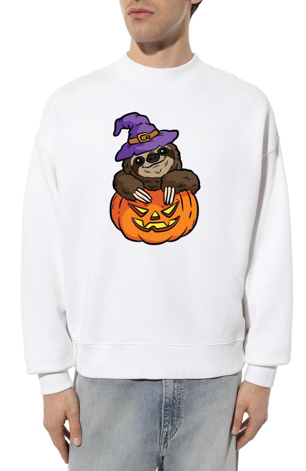 SLOTH WITH HALLOWEEN PUMPKIN - Unisex Sweatshirt