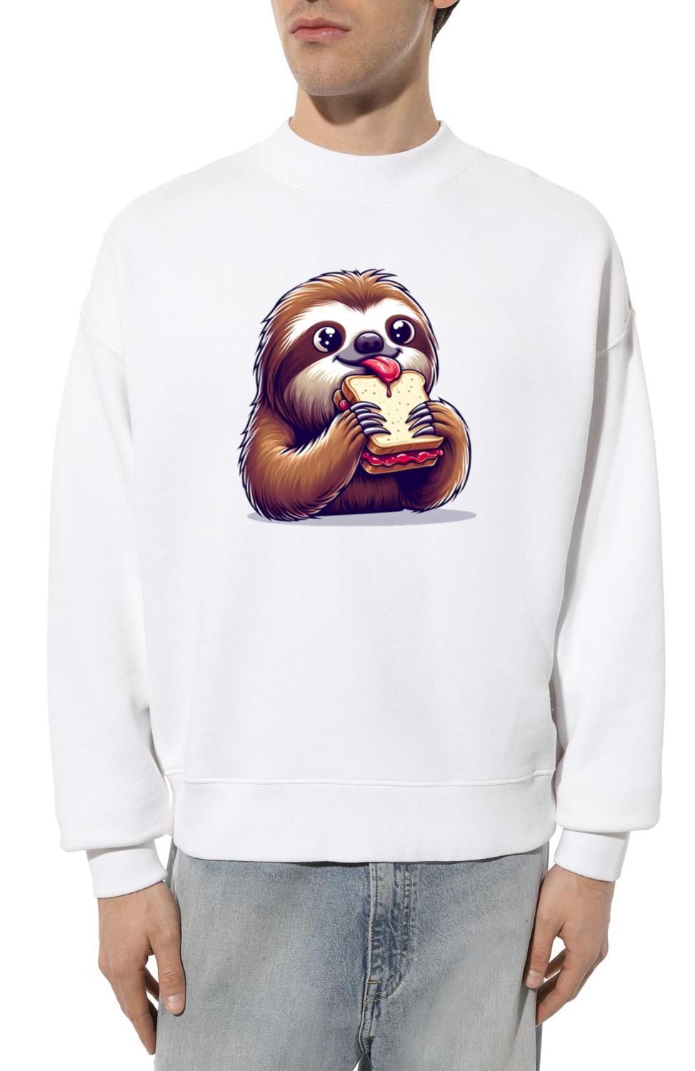 Sloth with peanut butter jam - Unisex Sweatshirt