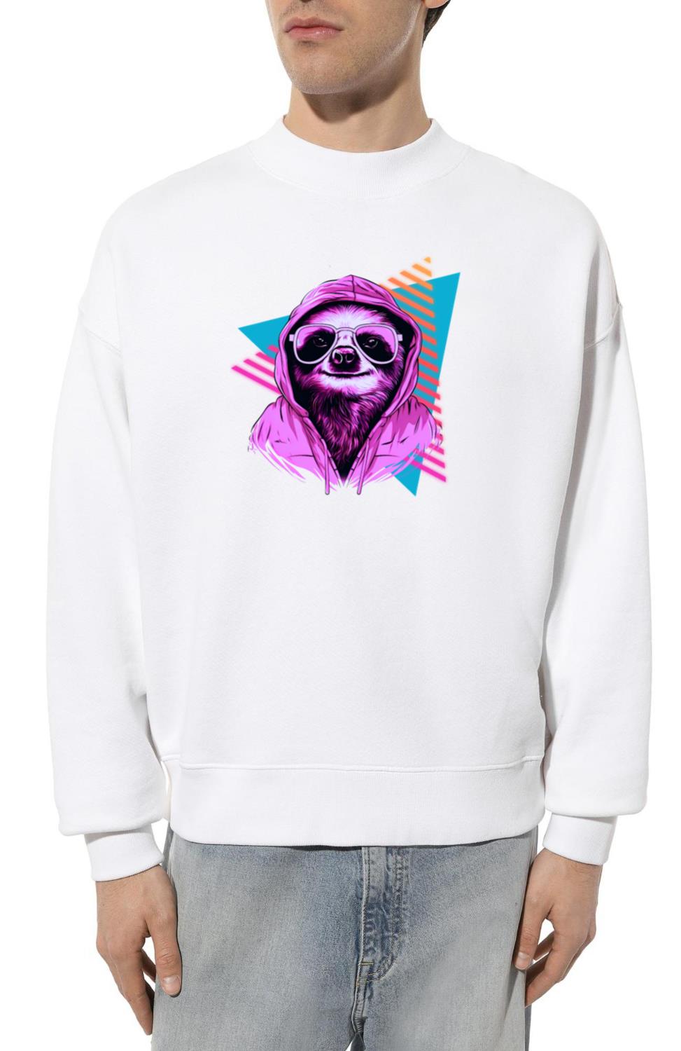 Sloth with sunglasses 80s 90s - Unisex Sweatshirt