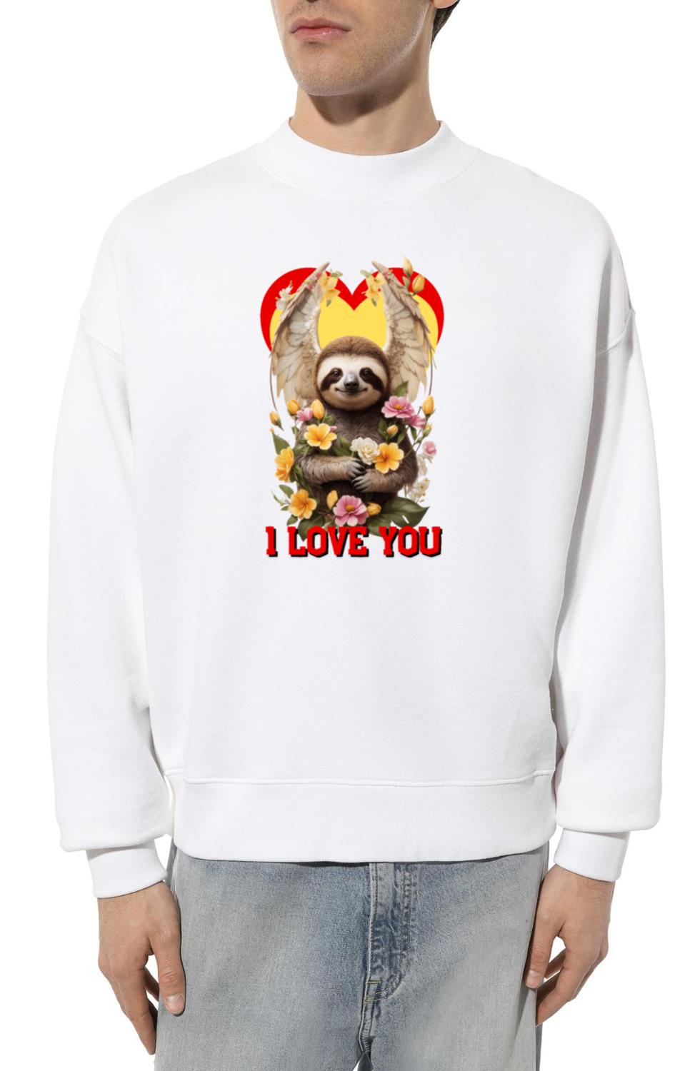 Sloth with wings, a valentine's angel - Unisex Sweatshirt