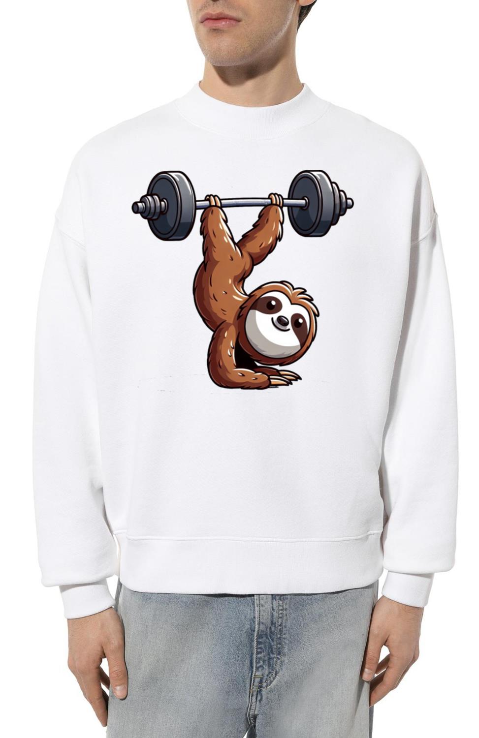 Sloth Workout Barbell Handstand Gym Fitness - Unisex Sweatshirt