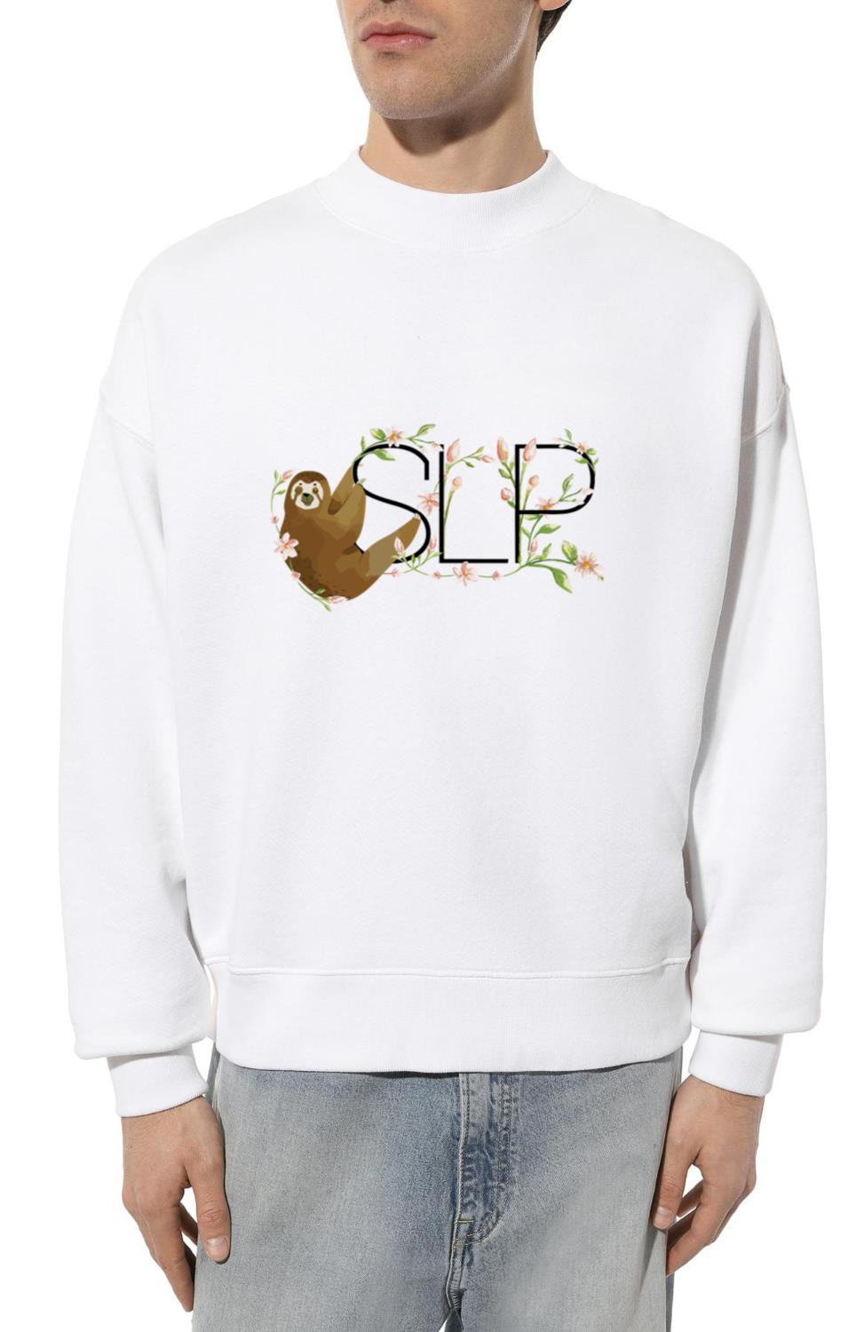 SLP Speech Therapist Flowers & Sloth Spring & Summ - Unisex Sweatshirt